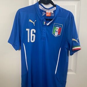 NWT 2014 De Rossi Puma Blue Italy Soccer Jersey